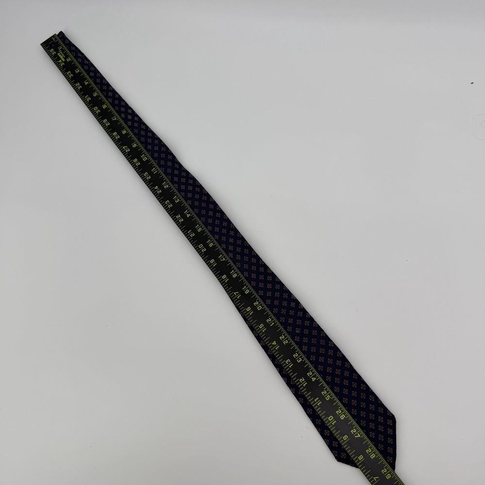 Pierre Balmain Vintage Navy Blue Floral Medallion 100% Silk Tie 58" *See Photo - Picture 4 of 8